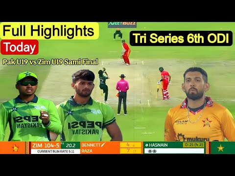 Pak U19 vs Zim U19 6th ODI Tri Series Highlights Today | Pakistan Vs Zimbabwe Full Highlights 2026