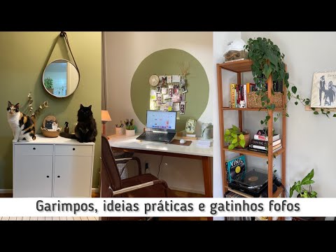 Apartamento de 45m2 alugado com garimpos, ideias práticas, aconchegantes e gatinhos fofos!