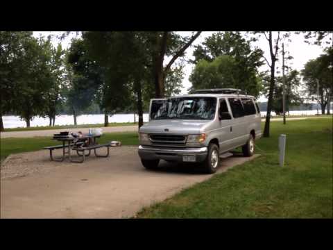 Car Camping on the Mississippi River in the Ford E350 Camper Van