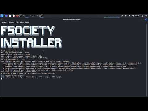 installing fosociety hacking  tool #cybersecurity  #kali #hacking #kalilinux #fsociety #mrrobot