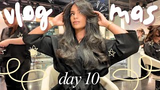 VLOGMAS ♡ day 10 (girls glam day!! chopping my hair, christmas in new york city, giving gifts +!!)