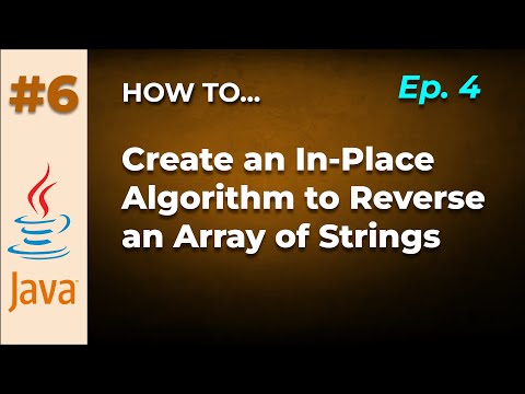 In Place Algorithm To Reverse An Array In Java