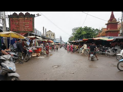 Kampong Popil Food Market in The Morning - Walk Around Street Food @Countryside Market (Prey Veng)