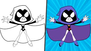 Teen Titans Go! How to draw and color Raven