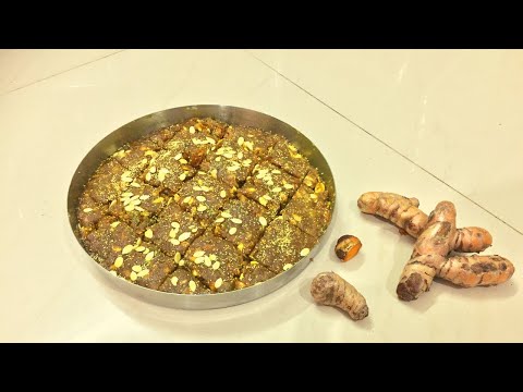 Fresh haldi barfi recipe | ताजा हल्दी से बनी बर्फी કોરોનાવાયરસ લોકડાઉન રેસીપી