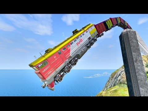 Train and Big Destruction #4 Cars and Trains BeamNG Drive