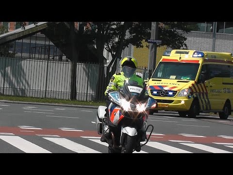 Spoedbegeleiding Ambulance 13-188 naar het VUMC Na ongeval in het Westerpark Amsterdam