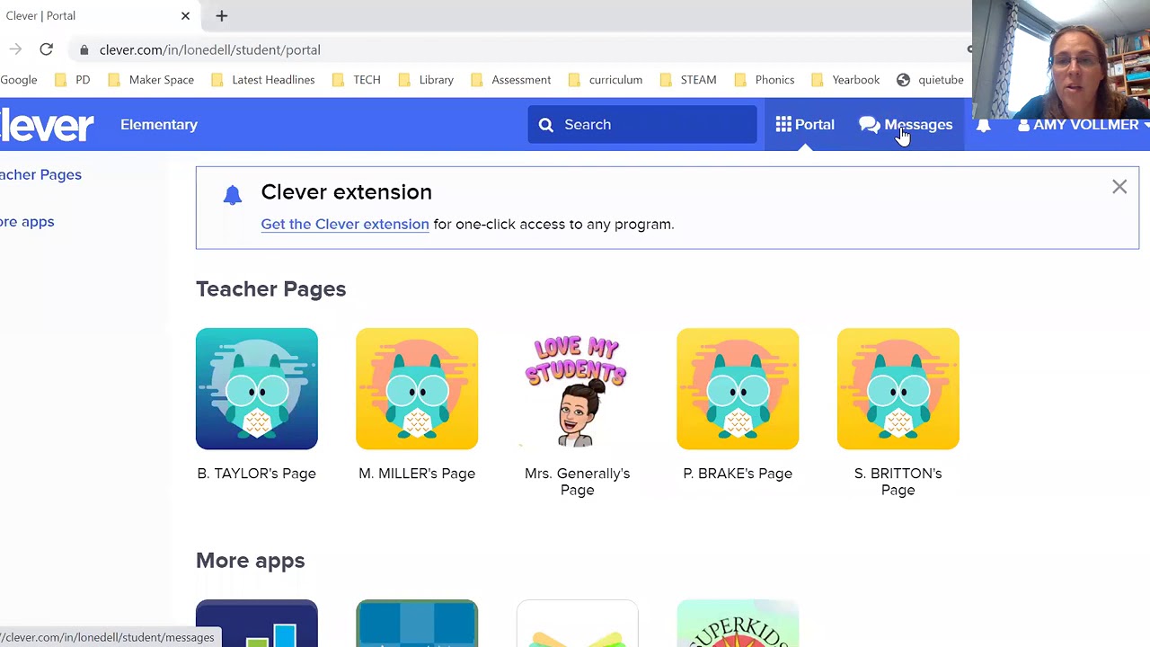 Message Teachers In Clever for Students