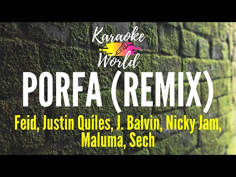 PORFA (Remix) - Feid, Justin Quiles, J. Balvin, Nicky Jam, Maluma, Sech (KARAOKE)
