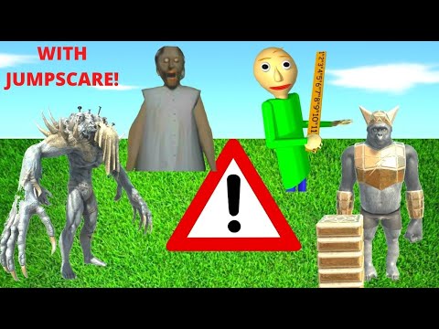 INFERNALS + GRANNY VS PRIMATES + BALDI -  WITH JUMPSCARE -  ANIMAL REVOLT BATTLE SIMULATOR