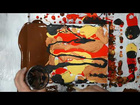 (101) Acrylic Pour/Swipe Gold, Brown, Red, Black, Copper