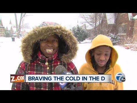 Braving the cold in Detroit with T-Baby