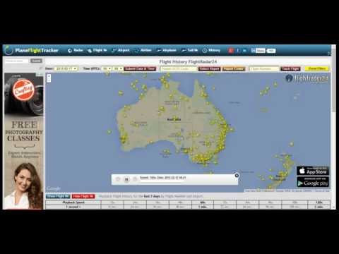 Time-lapse video showing air traffic over Australia and New Zealand