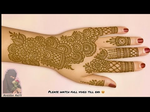 Very Beautiful Quick and Easy Mehendi Design for Backhand || Easy Simple Henna Design Tutorial #