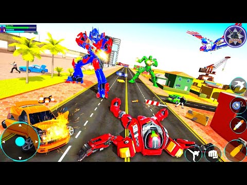 Police Sparrow Robot Car Games - flying robot bike games