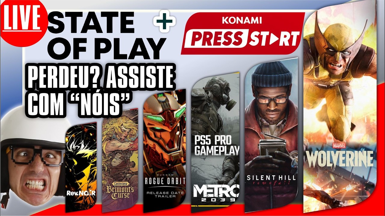 🎮🚨 AO VIVO - 19:15H - STATE OF PLAY + KONAMI PRESS STAR PRA QUEM PERDEU, IGUAL "NÓIS" #stateofplay