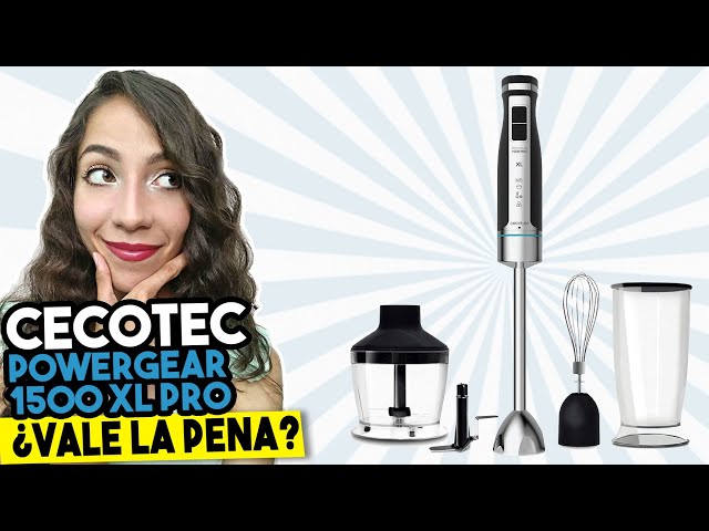 Vídeo relacionado con Cecotec Batidora de Mano PowerGear 1500 XL Pro. 1500 W, 21 Velocidades + Turbo, Acero/Silicona, Pie XL, Cuchilla de 4 hojas, Recubrimiento Titanio, Engranaje de Metal, Incluye Accesorios