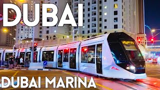 Dubai Marina, JBR Night Amazing Walking Tour |4K| Dubai Marina Night W