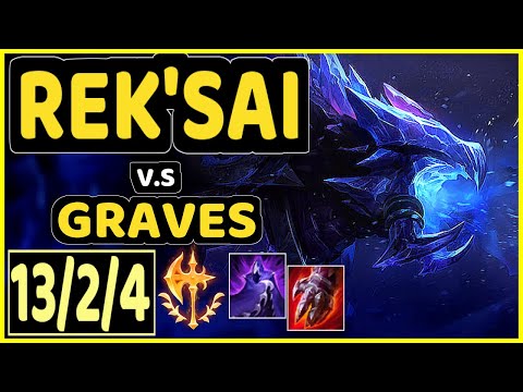 JUNJIA (REK'SAI) vs GRAVES - 13/2/4 KDA JUNGLE CHALLENGER GAMEPLAY - KR