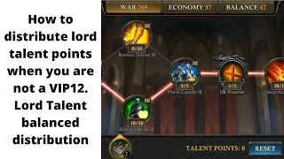 KING OF AVALON: How to distribute lord talent points when you are not VIP12