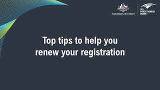 Top tips for renewing your registration