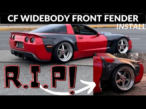 Corvette Creationz Carbon Fiber FRONT Widebody install | 4K