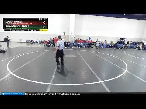 187 Lbs Cons. Round 1 - Logan Hansen, Stateline Stingers Wrestling Club Vs Shayden Hylleberg, Keno