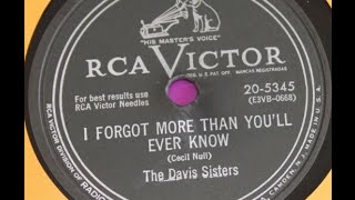 "I Forgot More Than You'll Ever Know" The Davis Sisters (Skeeter Davis)