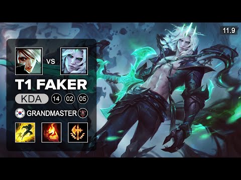 T1 Faker Viego Mid vs Riven - KR Grandmaster Patch 11.9