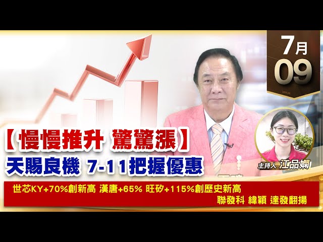 【財經至尊】王曈 0709《【慢慢推升 驚驚漲】》世芯KY+70%創新高，漢唐+65% 旺矽+115%創歷史新高，聯發科、華景電創｜【波段獲利王、實戰驗證真功夫第一名】加入line@ king5588