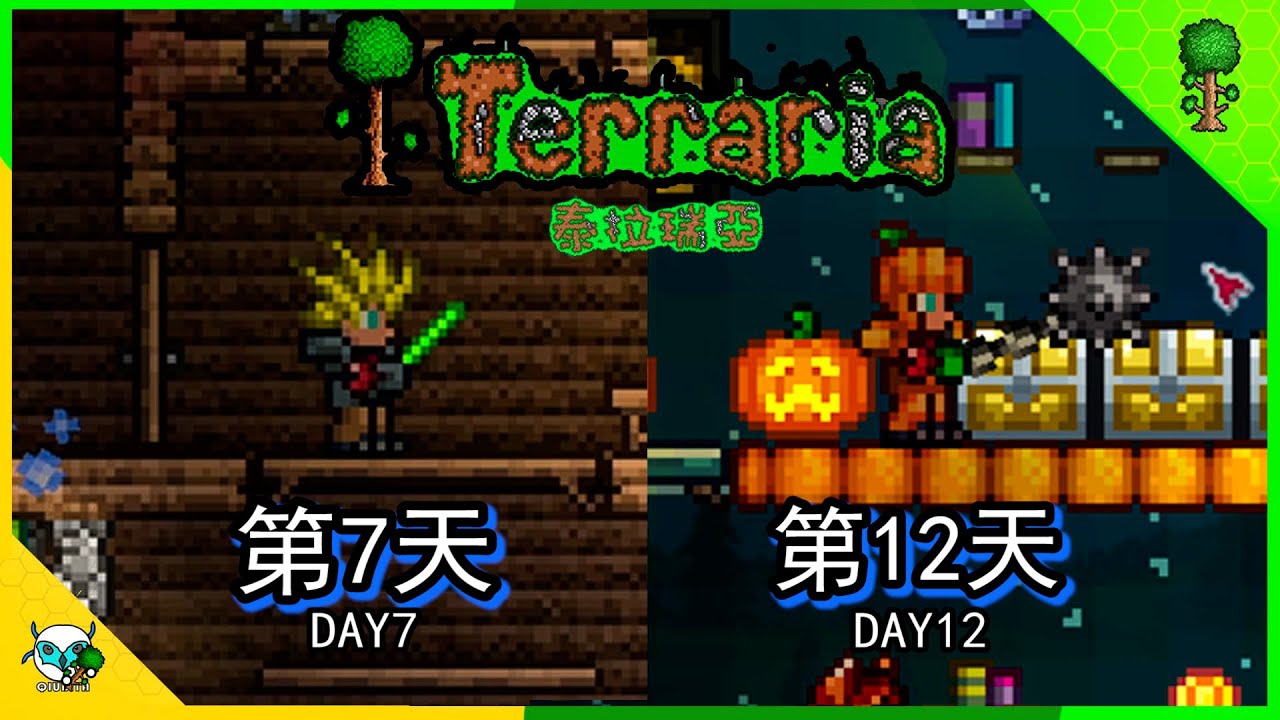 Terraria 泰拉瑞亚 第7—12天 血月，骷髅的陷阱   (全字幕)