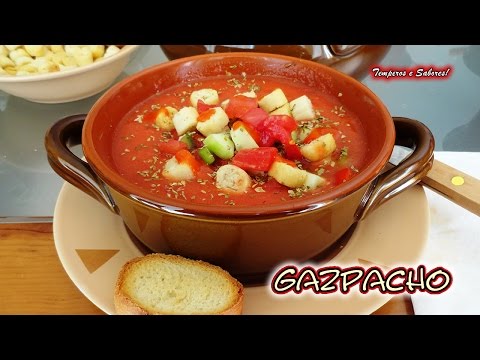 GAZPACHO sopa fria estilo del sur de la Península Ibérica fácil y exquisita
