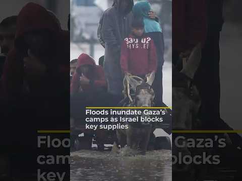 Gaza’s camps brace for floods as Israel blocks key shelter supplies | #ajshorts