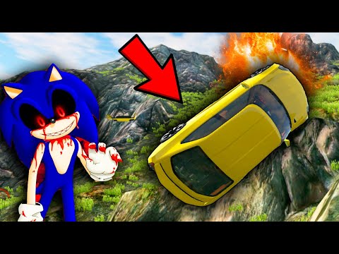 Escape-From SONIC EXE Car Ride Chase | BeamNG Drive 2