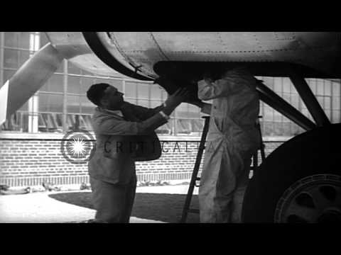 American aviator Howard Hughes tests a Boeing Model 307 Stratoliner in Seattle, W...HD Stock Footage