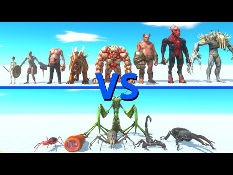 INFERNALS Team vs GIANT INVERTEBRATES Team - Animal Revolt Battle Simulator