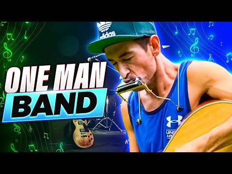 Backyard Jam with Button The Busker 🎸 One-Man Band Harmonica Jam Performance [Feel-Good Vibes]