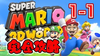 【完全攻略】【スーパーマリオ 3Dワールド】【1-1】グリーンスターとスタンプの取り方を全部見せちゃいます！