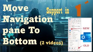 How to Move Outlook Navigation Pane From Left Side to Bottom (Video 1)