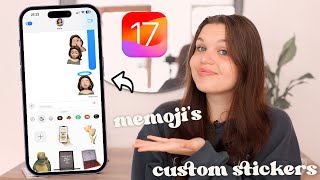☁️ How to use Stickers on iOS 17 | & new memoji stickers !💌