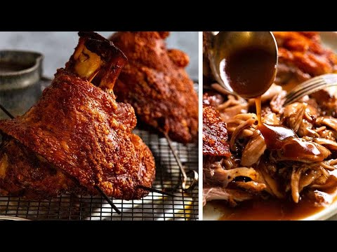 Crispy German Pork Knuckle (Schweinshaxe) with Beer Gravy