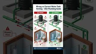 Water Tank Venting | Correct vs Incorrect | USA Plumbing Guide #Shorts