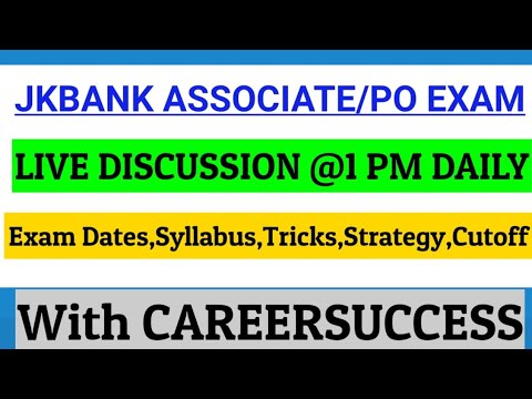 ðŸ”´LIVE SESSION FOR JKBANK ASSOCIATE | Po Exam 2020.ASK QUERY@Career Success
