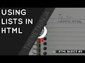 HTML Tutorial for Beginners 11 - HTML Lists