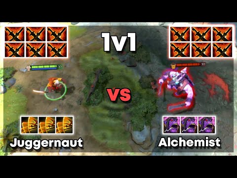 6x Sange and Yasha Juggernaut vs 6x Sange and Yasha Alchemist - Dota 2 1v1