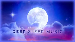 10 Hours Deep Sleep Music: Moon & Flying Clouds Visualization | Insomnia & Stress Relief Ambiance