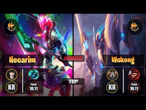 Roach HECARIM (Top) [Conqueror] VS WUKONG - Challenger KR Patch 10.11