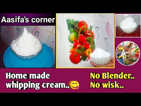 How to make whipping cream without blender and wisk..👍