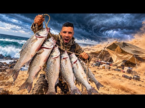 العيش الحر: عاصفة قوية تدمّر خيمتنا وسط الصحراء المغربية وتحدي صيد بحصيلة ضخم