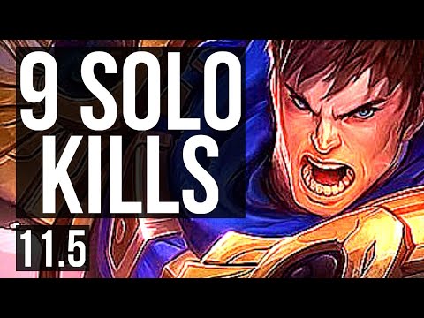 GAREN vs FIDDLESTICKS (TOP) | 9 solo kills, 2100+ games, 18/2/4, Legendary | BR Master | v11.5